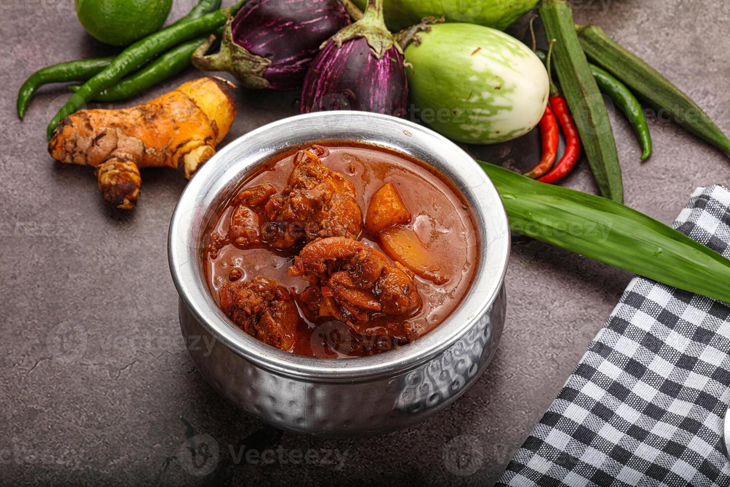 Indian cuisine - spicy chicken vindaloo photo