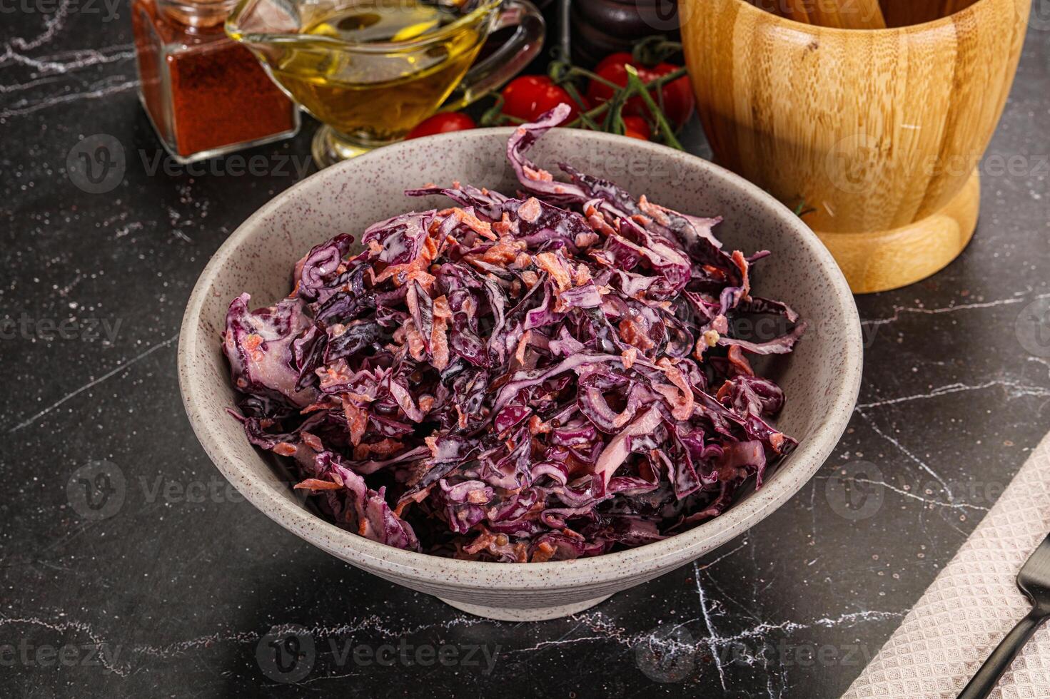 Coleslaw salad with cabbage and carrot photo