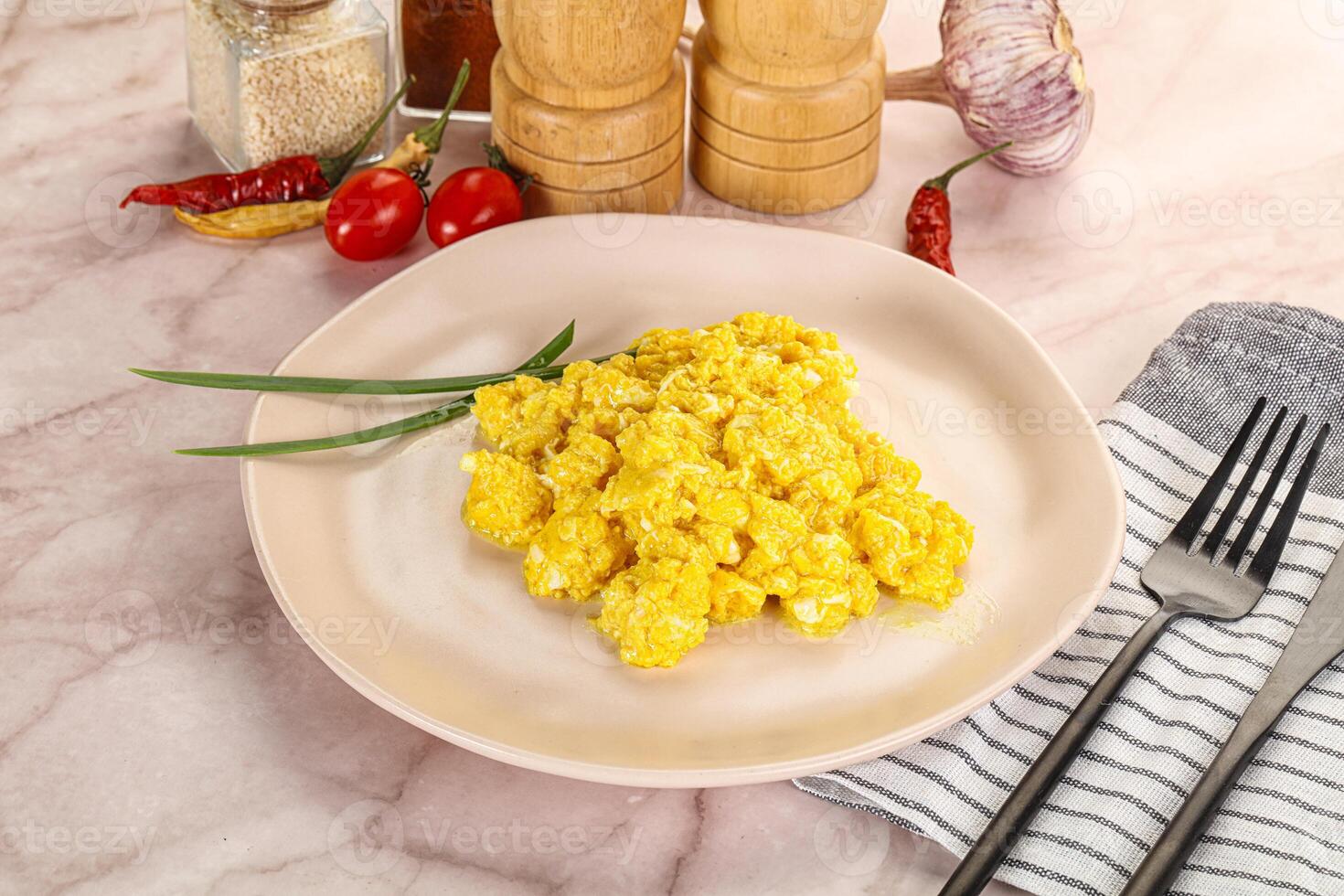 Scrambled egg in the bowl photo