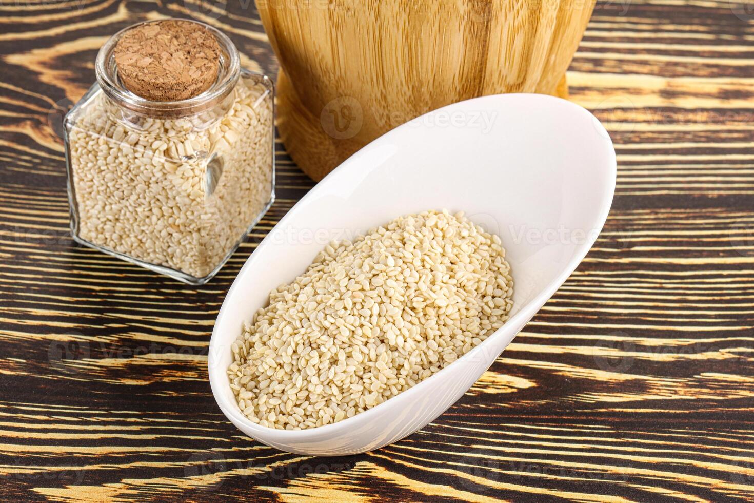 Sesame seeds heap in the bowl photo