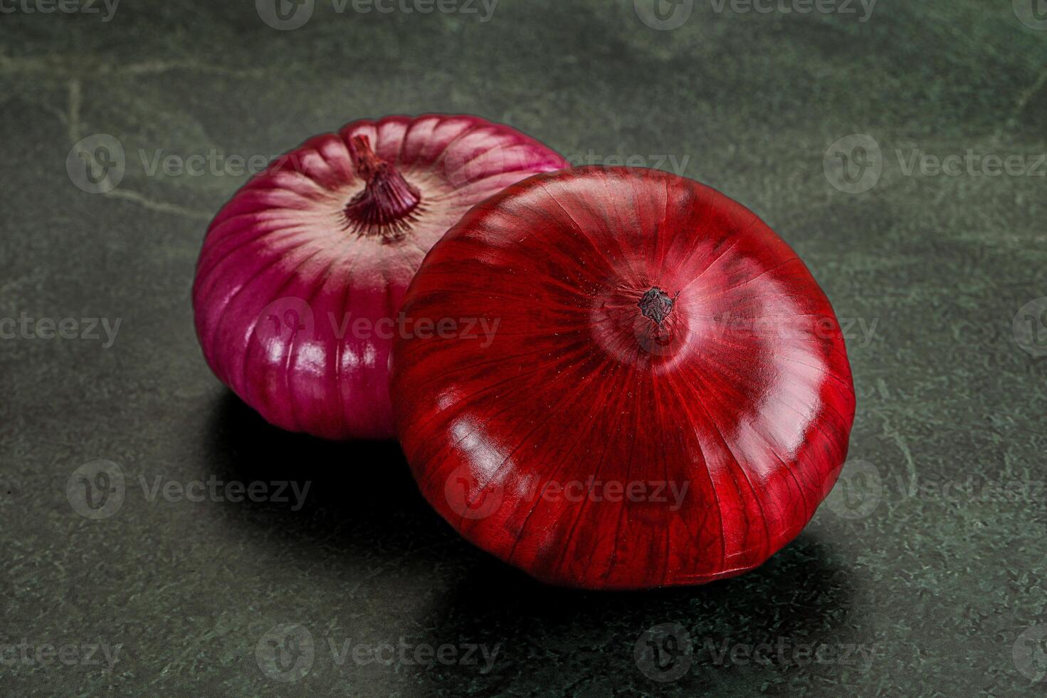 Purple raw onion for cooking photo