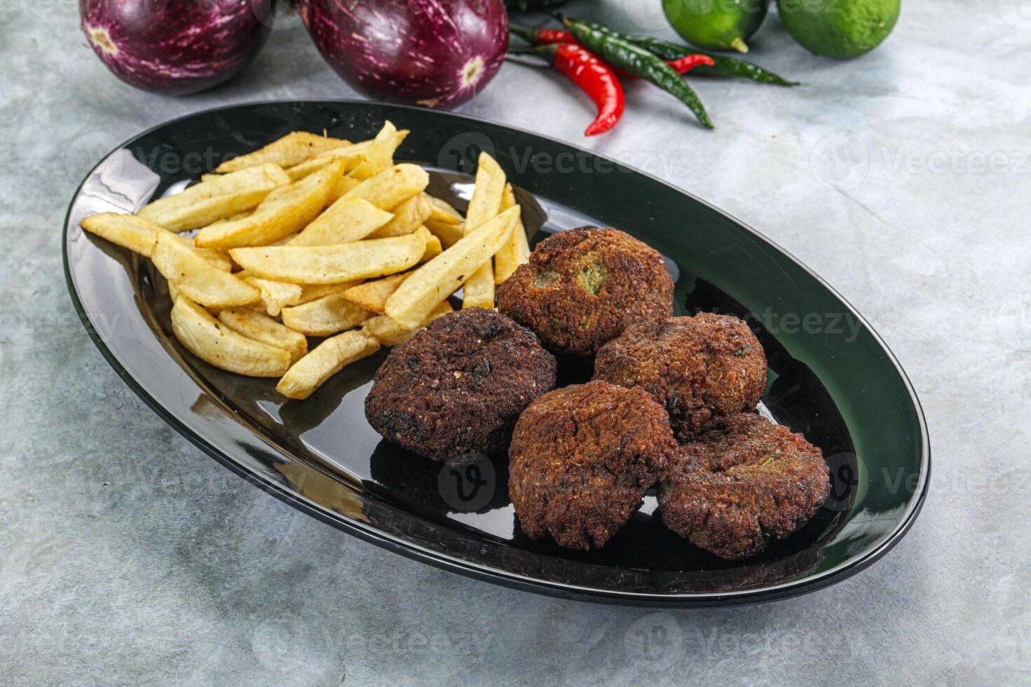 Vegan cuisine - chickpea round falafel photo