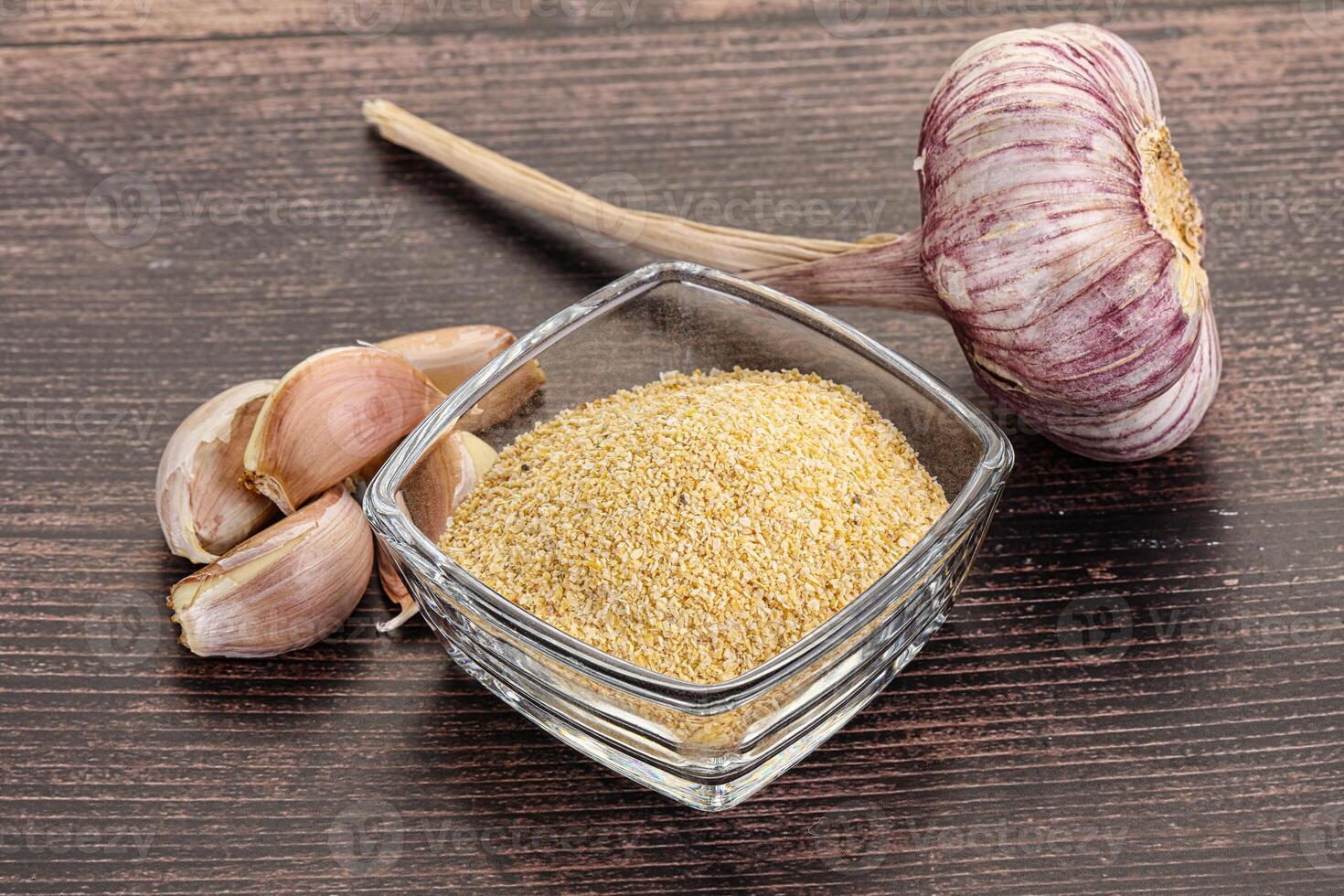 Dry granulated garlic aroma seasoning photo