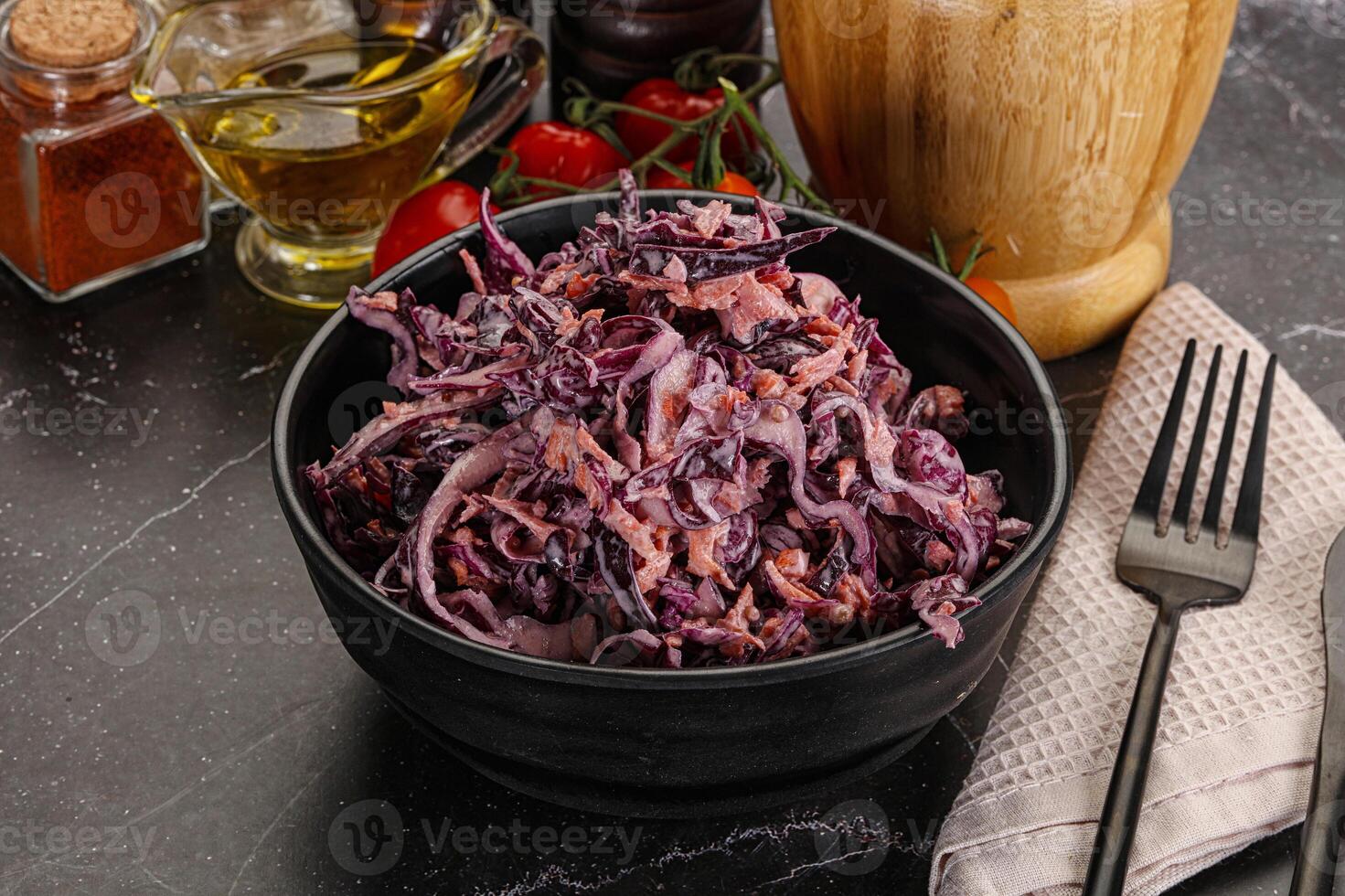 Coleslaw salad with cabbage and carrot photo