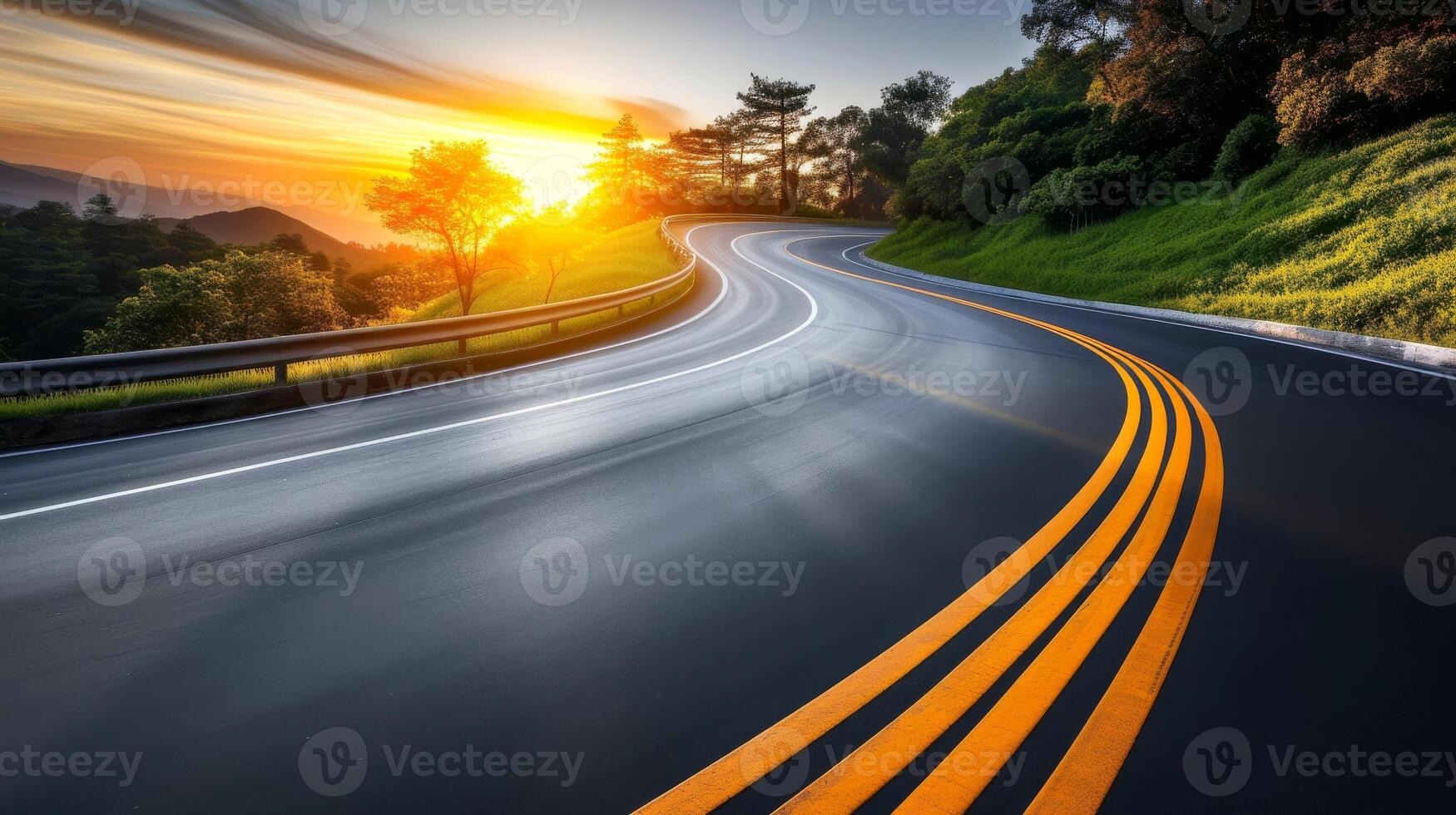 AI generated Empty asphalt road highway background, Generative photo