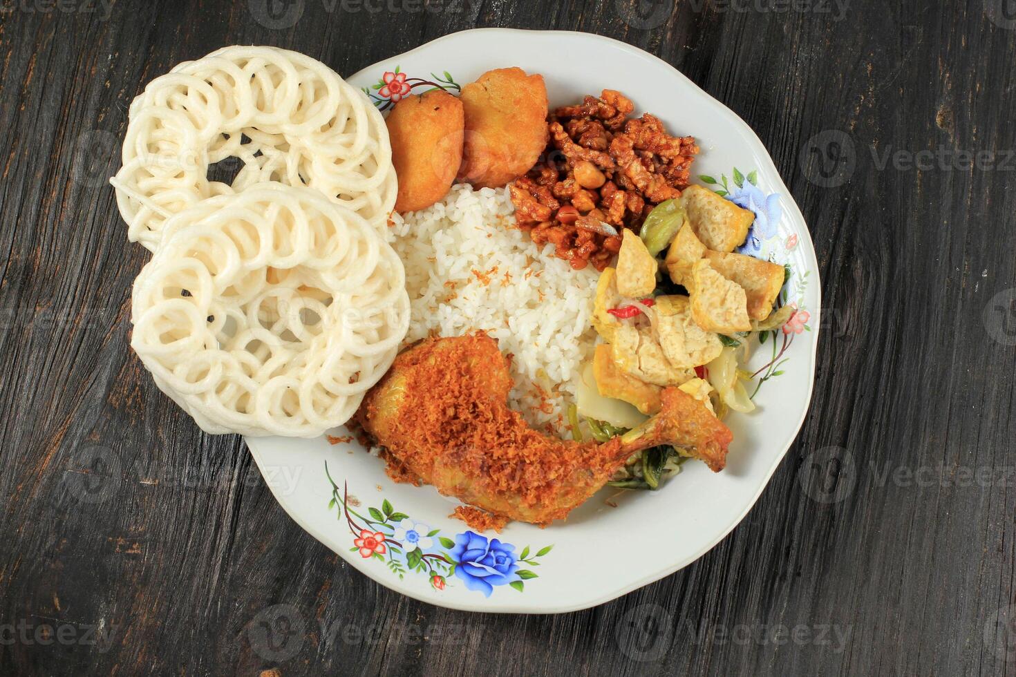 Menu Warung Tegal, Indonesian Rice with various Side Dish photo