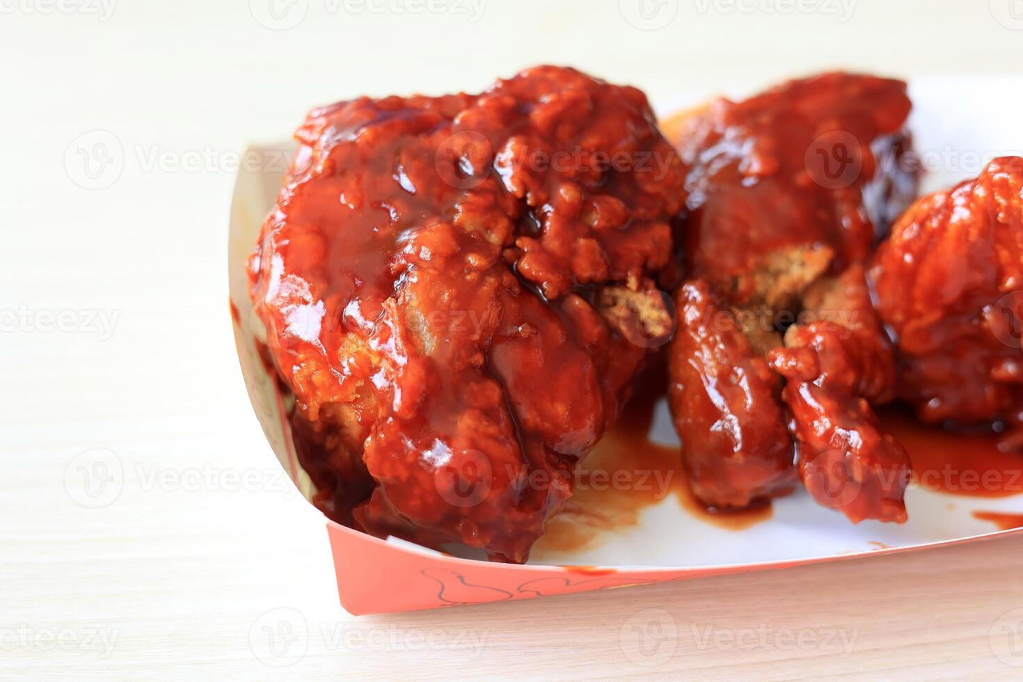Fried Chicken with Red Spicy Sauce photo