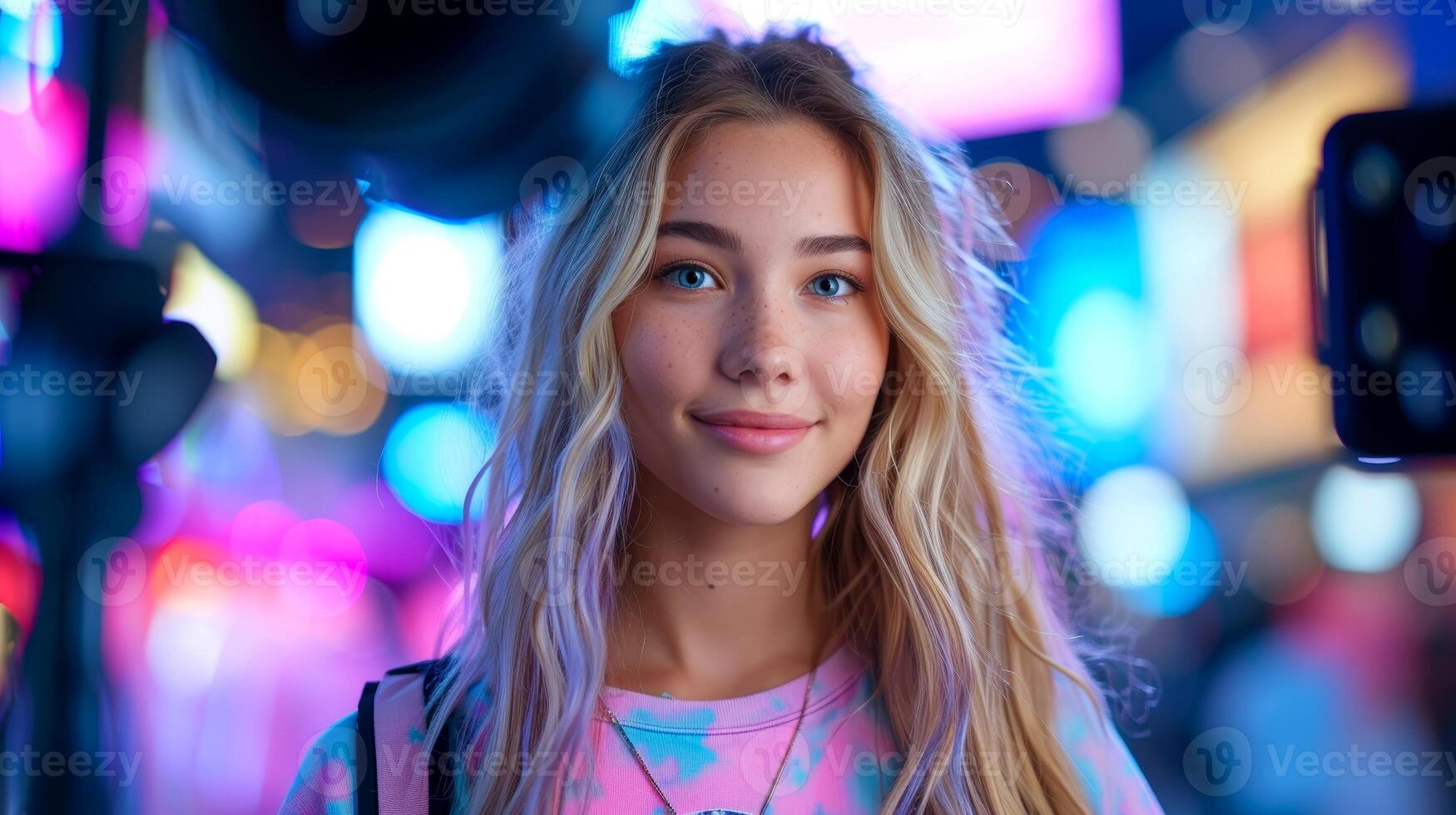 AI generated Close-up, portrait happy beautiful young woman, healthy lifestyle concept, Generative AI photo