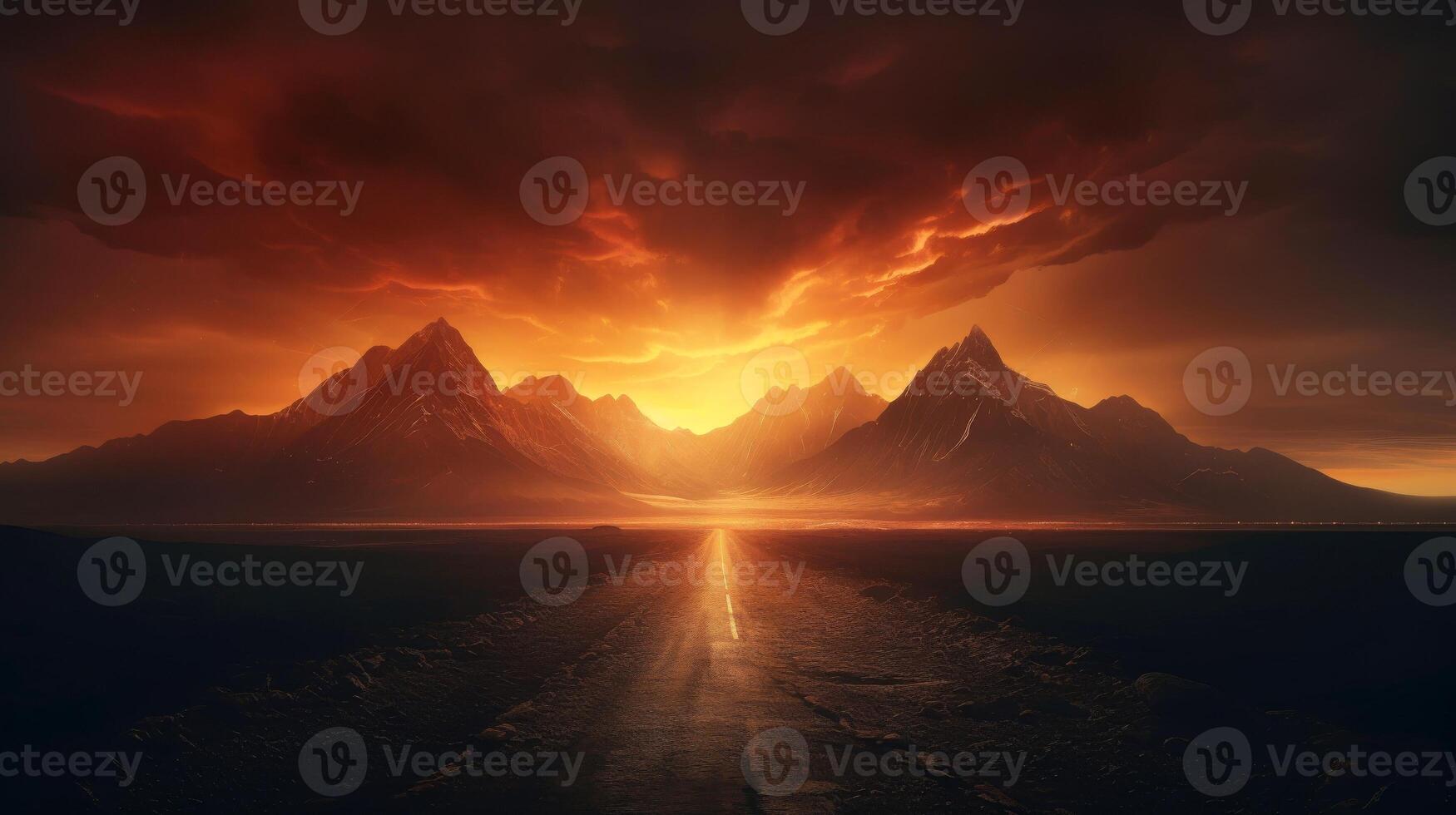 AI generated Empty asphalt road highway background, Generative photo