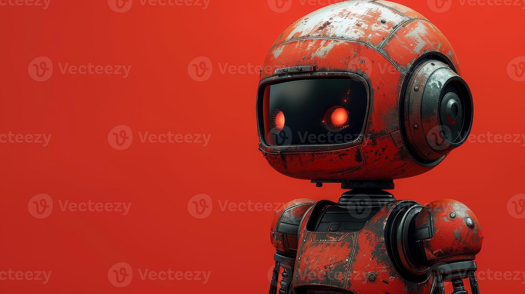AI Generated Red robot vector photo