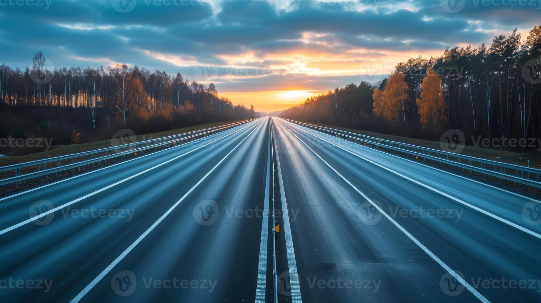 AI generated Empty asphalt road highway background, Generative photo