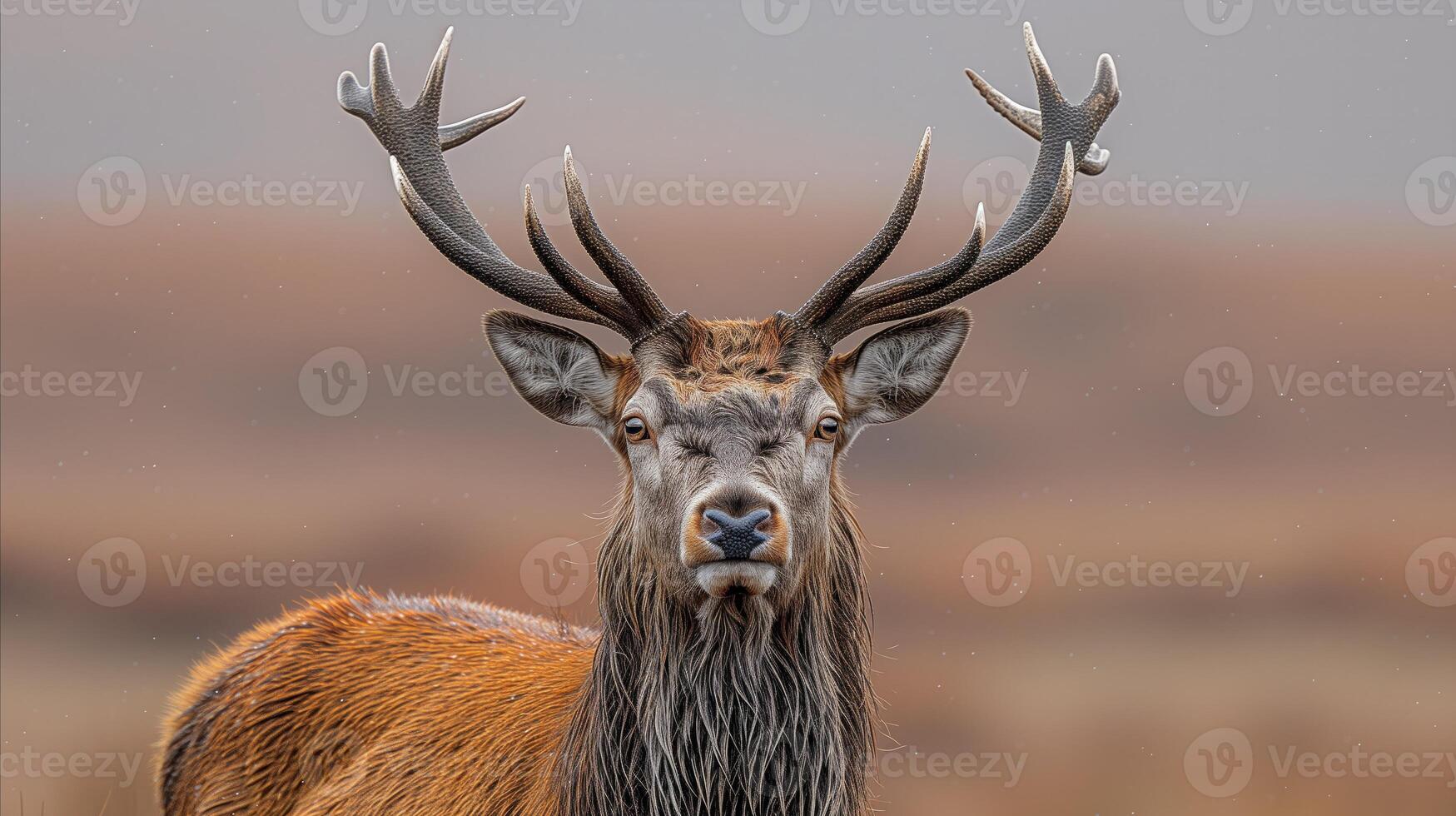 AI generated Close-Up of Deer With Antlers photo