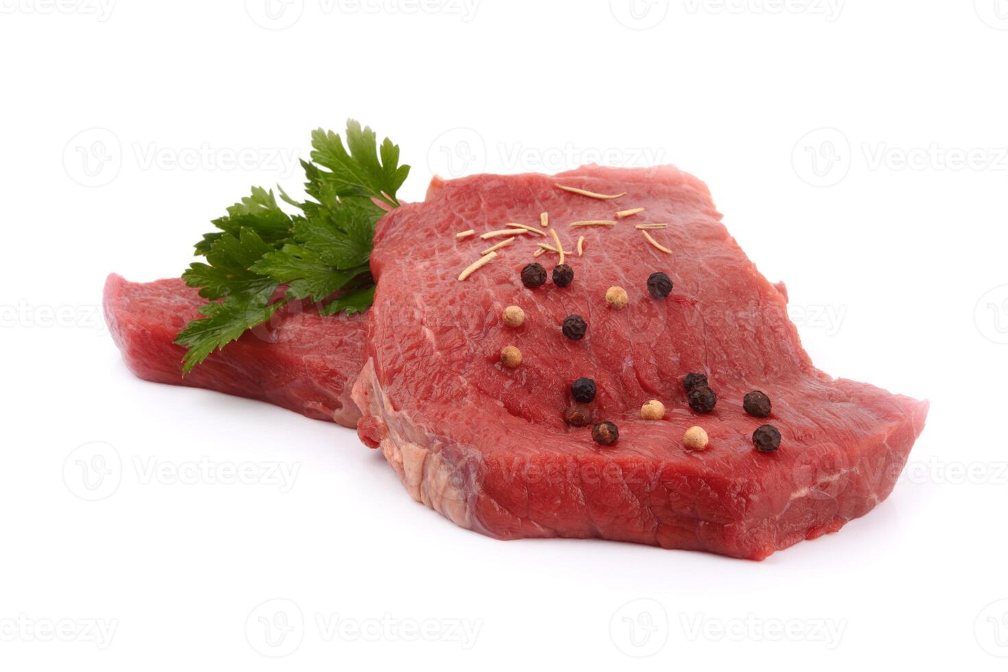 beef steak on white photo