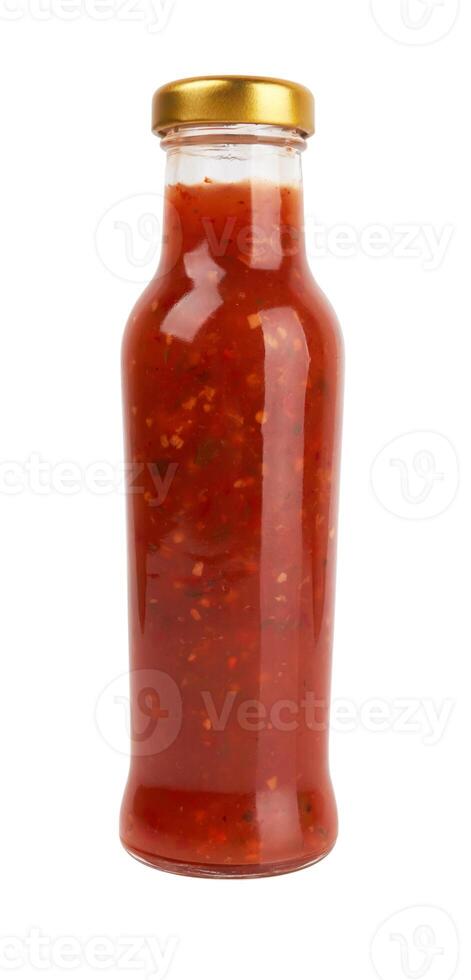 hot sauce on white photo