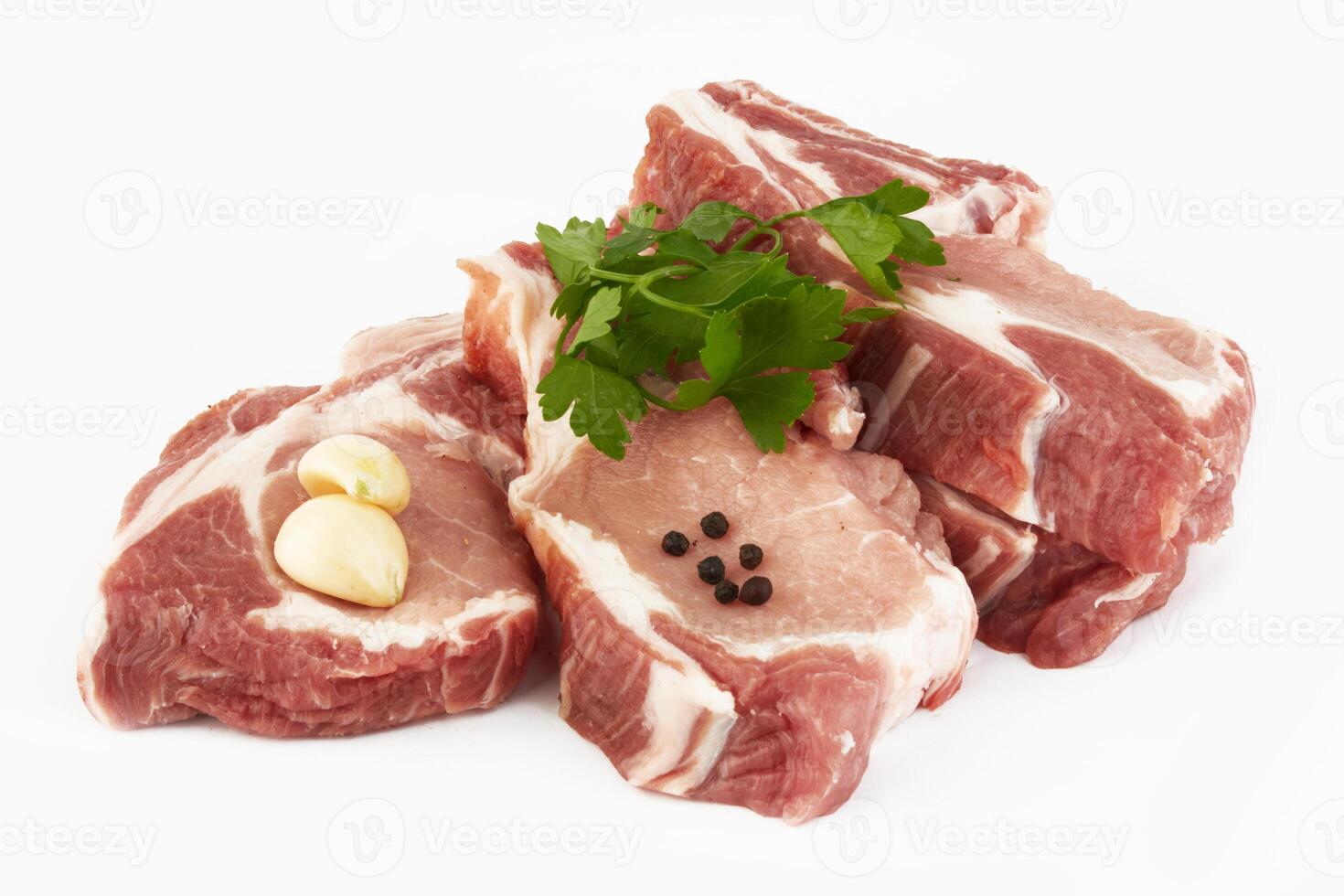 pork cutlet on white photo