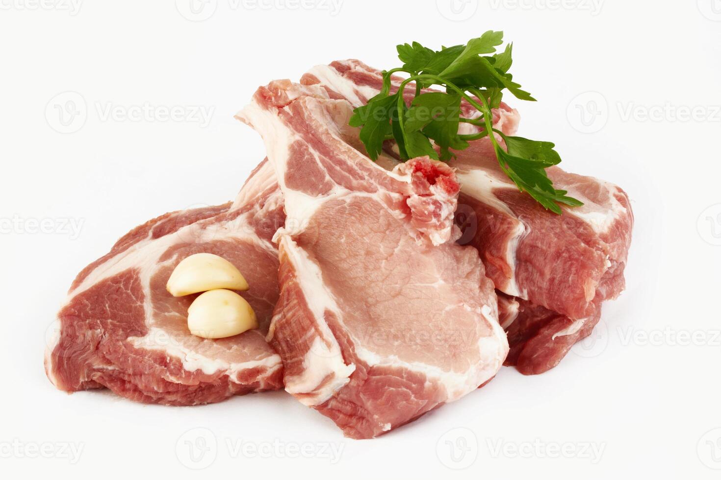 pork cutlet on white photo