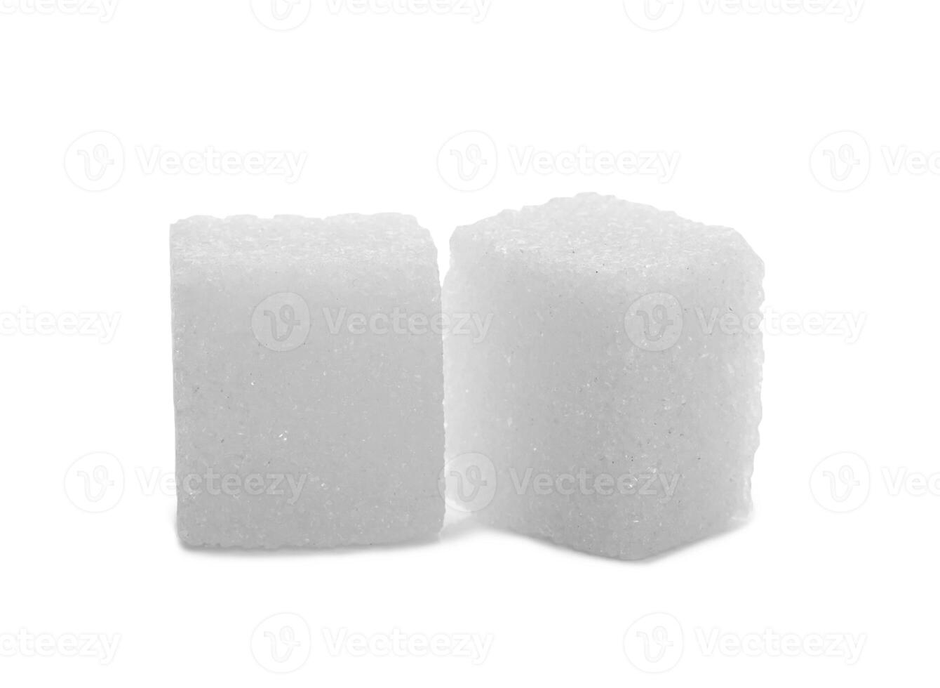 Sugar cubes on white photo