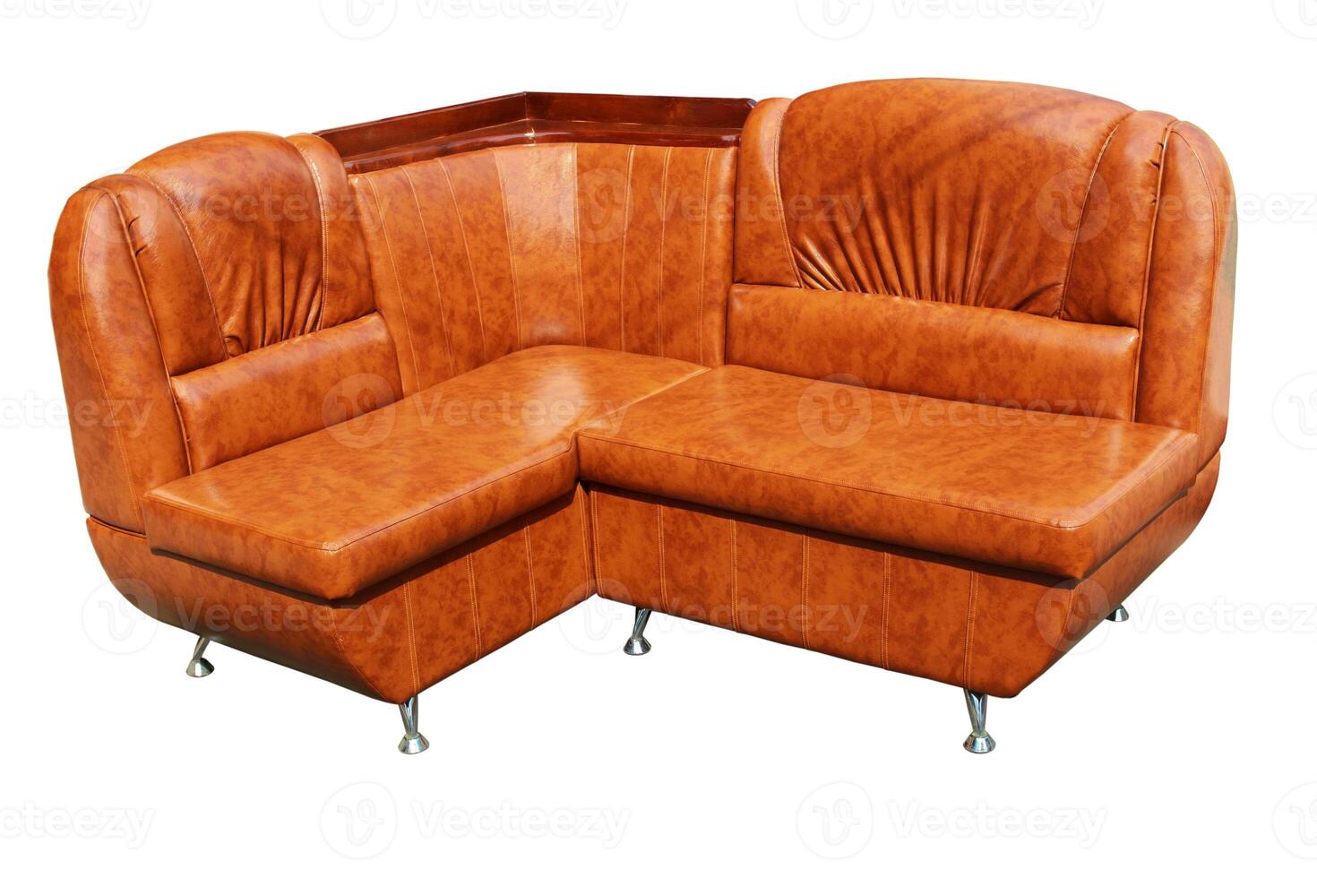 leather sofa on white photo
