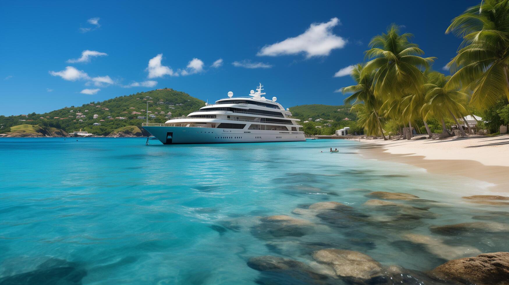 AI generated A Luxury Ship On The Caribbean Coast photo