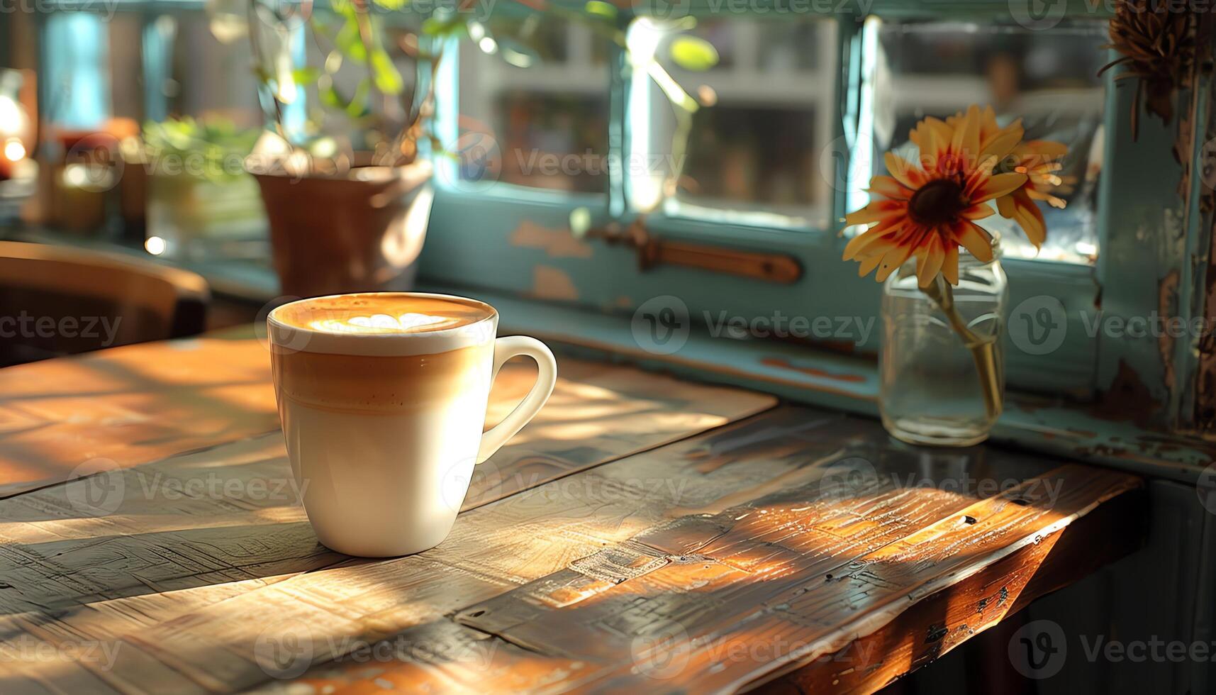 AI generated Coffee background image photo
