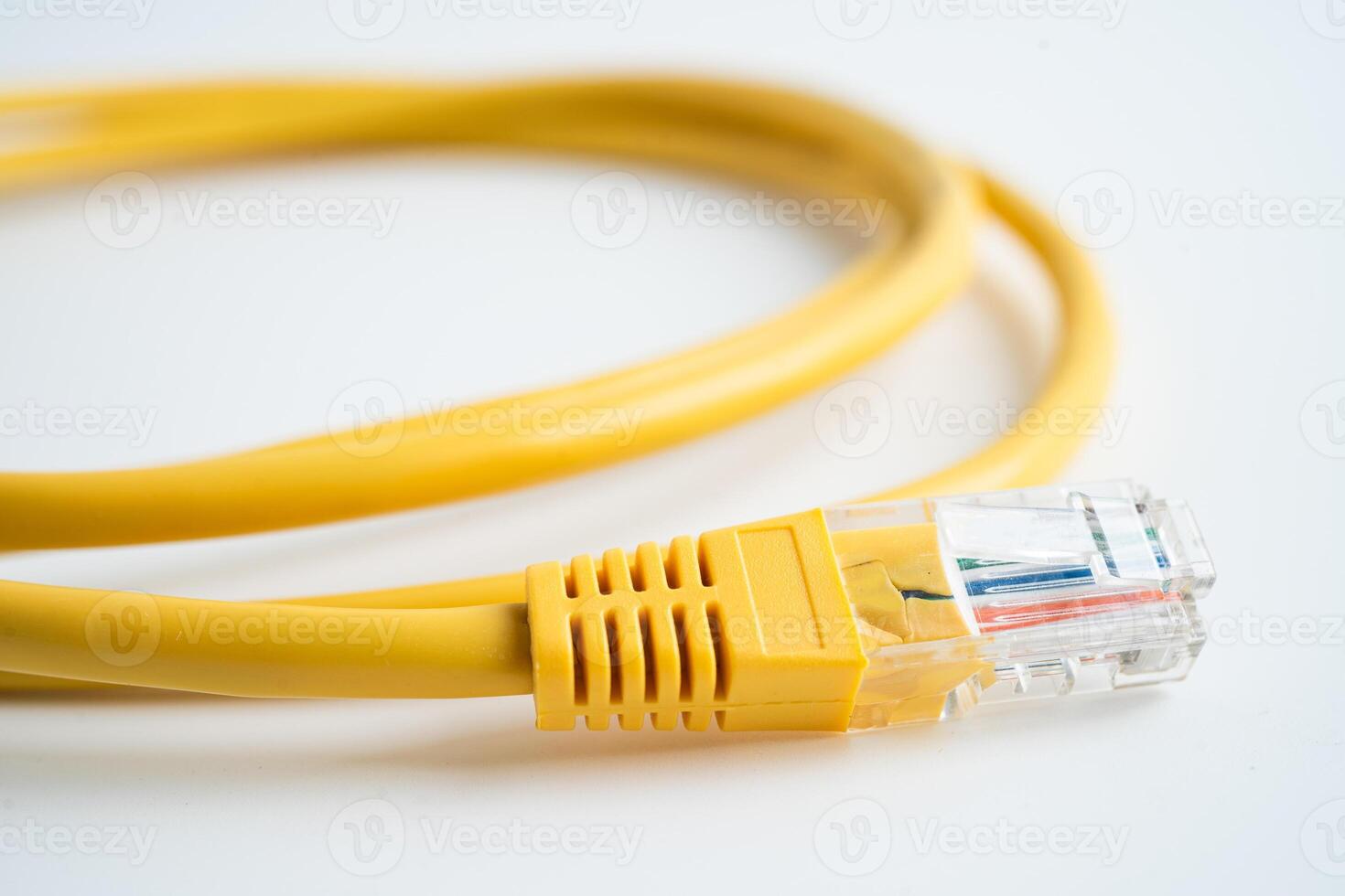 Ethernet cable for connect to wireless router link to internet service provider internet network. photo