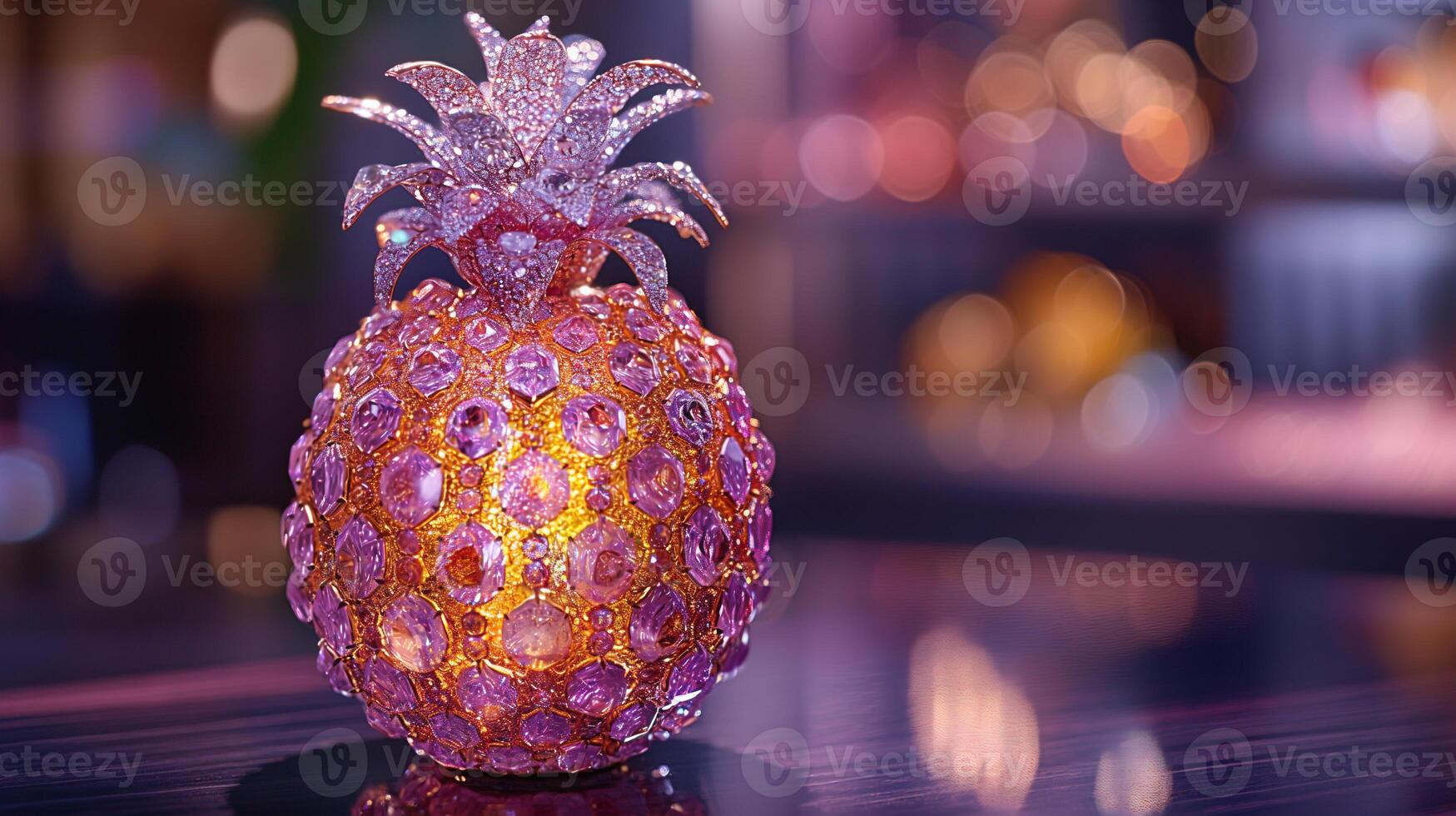 AI generated An artistic interpretation of a pineapple made entirely from diamonds photo