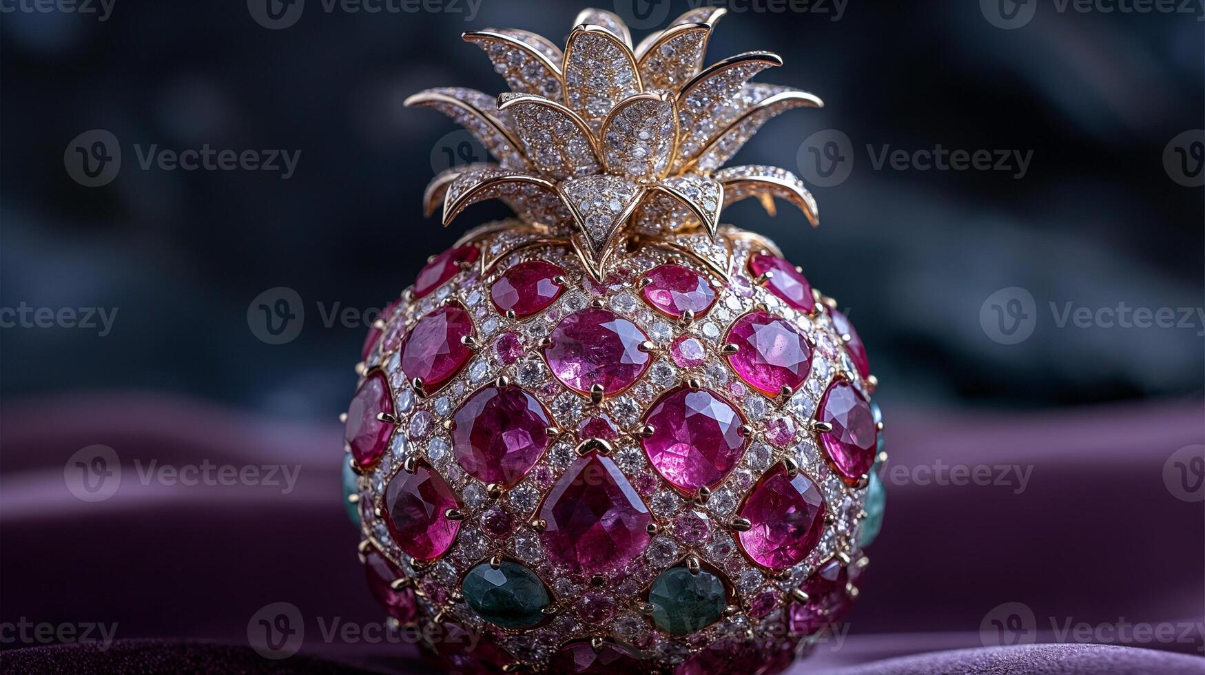 AI generated An artistic interpretation of a pineapple made entirely from diamonds photo
