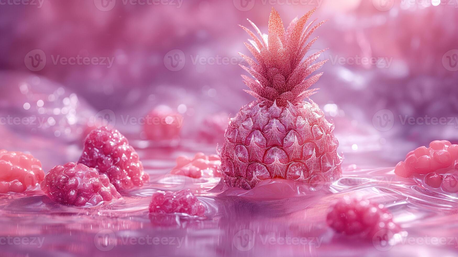 AI generated An artistic interpretation of a pineapple made entirely from diamonds photo