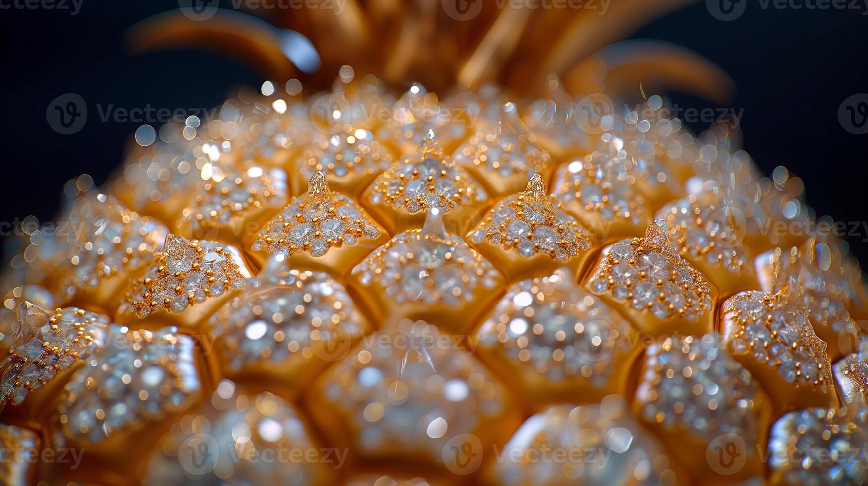 AI generated An artistic interpretation of a pineapple made entirely from diamonds photo