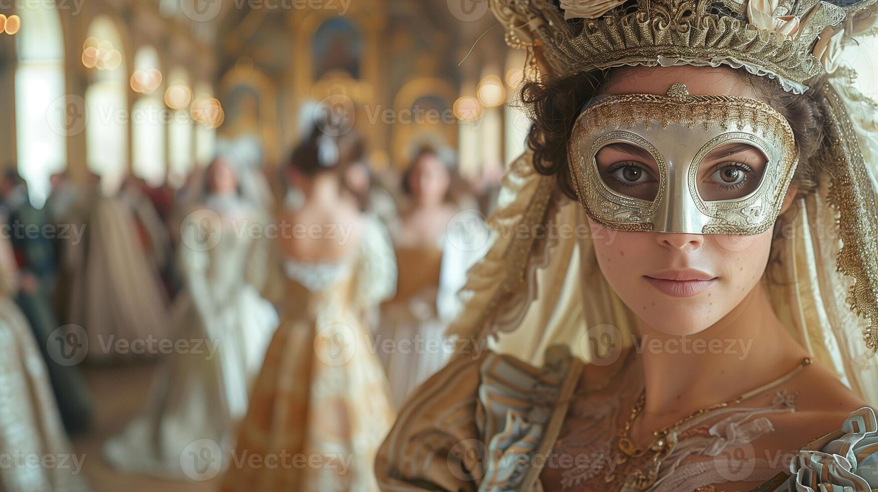 AI generated Medieval French masquerade ball photo