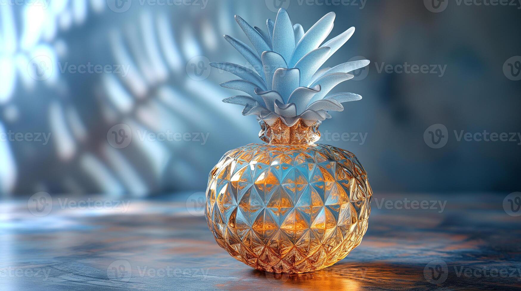 AI generated An artistic interpretation of a pineapple made entirely from diamonds photo