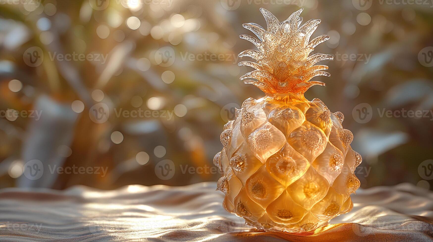 AI generated An artistic interpretation of a pineapple made entirely from diamonds photo