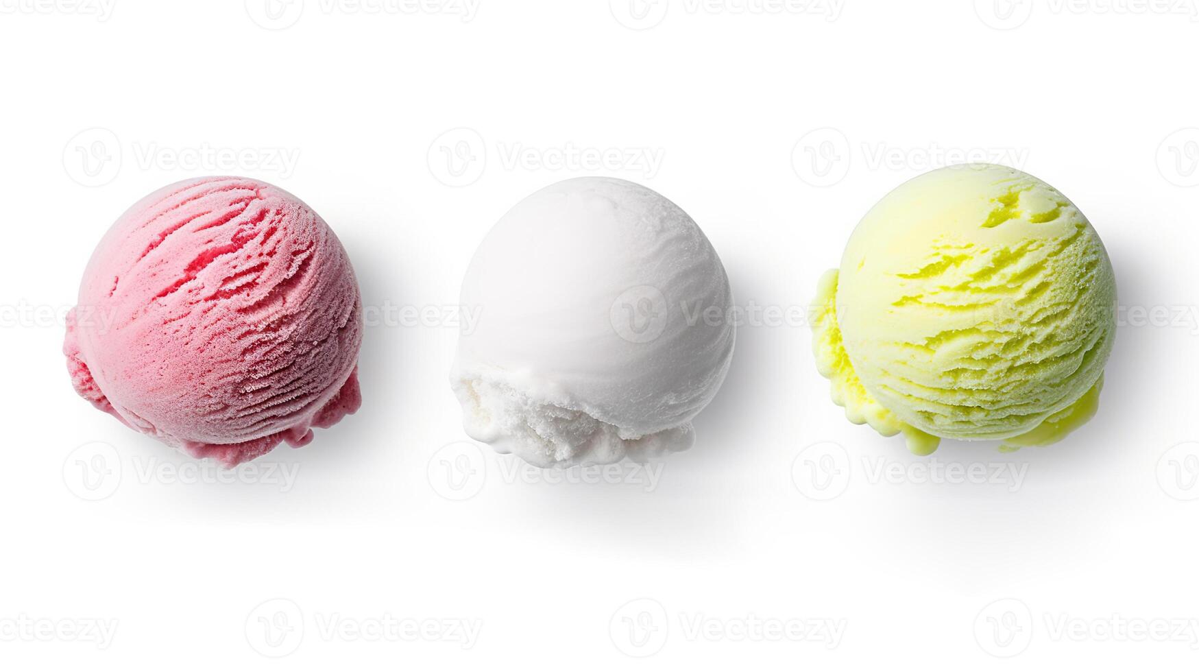 AI generated Single scoop of ice cream on white background. created with Generative AI photo