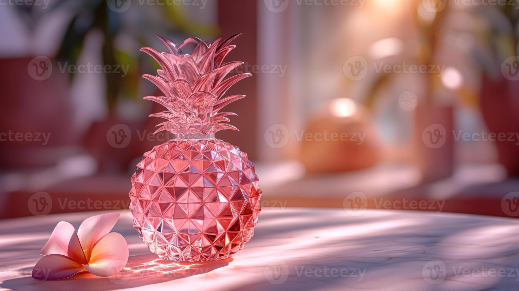 AI generated An artistic interpretation of a pineapple made entirely from diamonds photo