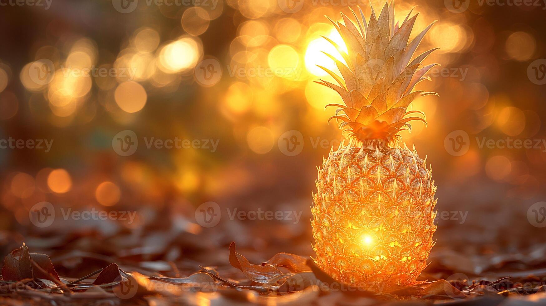 AI generated An artistic interpretation of a pineapple made entirely from diamonds photo