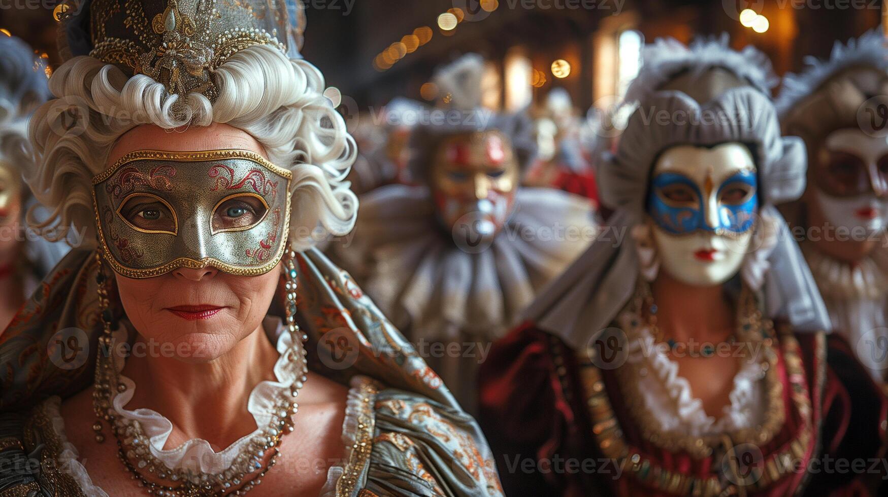 AI generated Medieval French masquerade ball photo