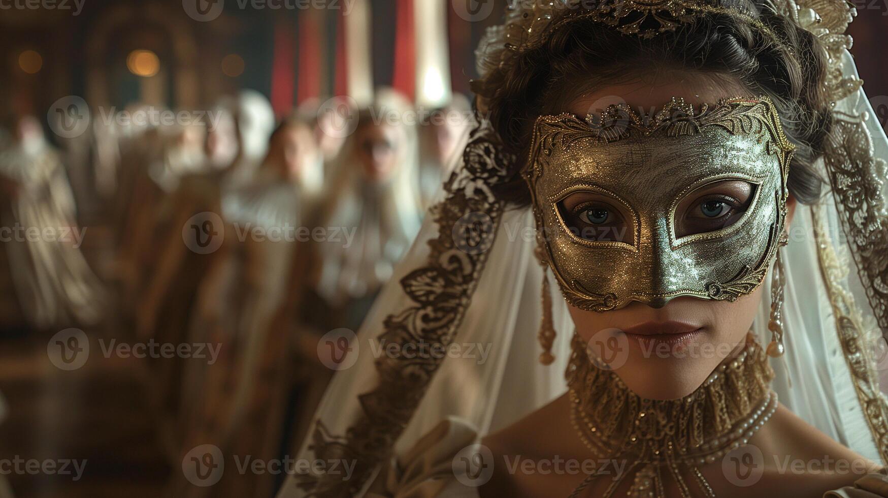 AI generated Medieval French masquerade ball photo