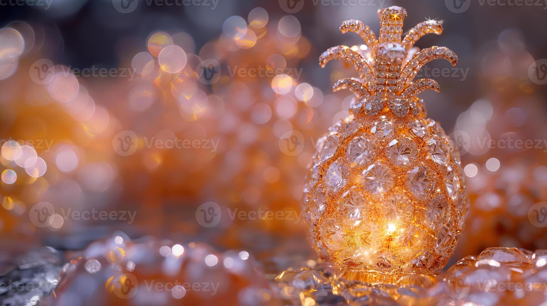 AI generated An artistic interpretation of a pineapple made entirely from diamonds photo