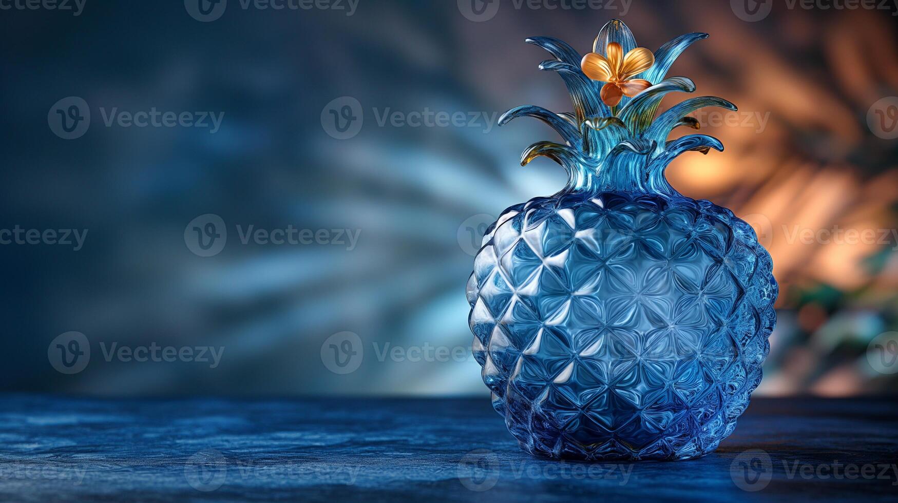 AI generated An artistic interpretation of a pineapple made entirely from diamonds photo