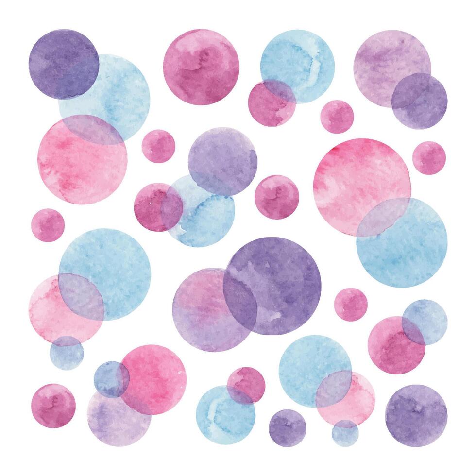 Cute hand drawn watercolor abstract circle shapes. vector