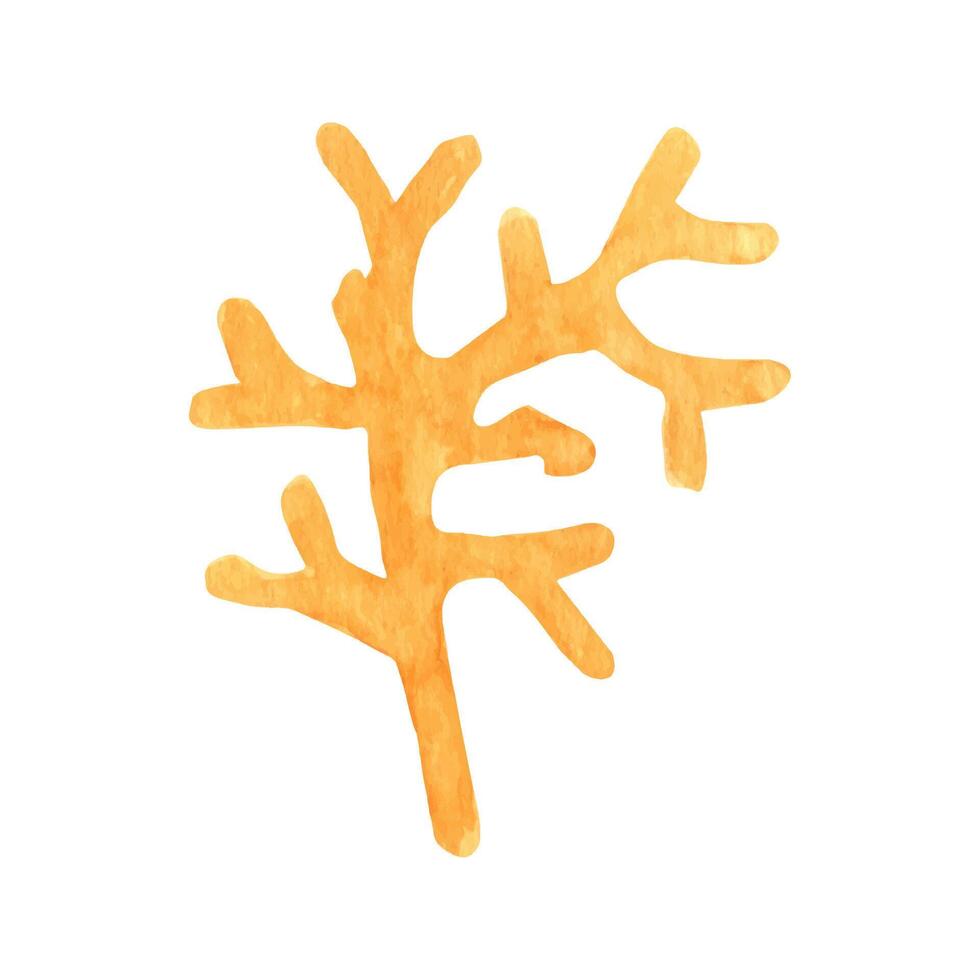 linda coral, verano clipart. mano dibujado acuarela ilustración vector