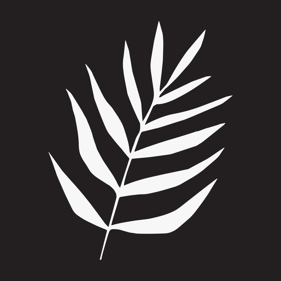 negro y blanco siluetas de tropical hoja, árbol. vector botánico ilustraciones, floral elementos, monstruo, palma hojas. mano dibujado planta para decoración.
