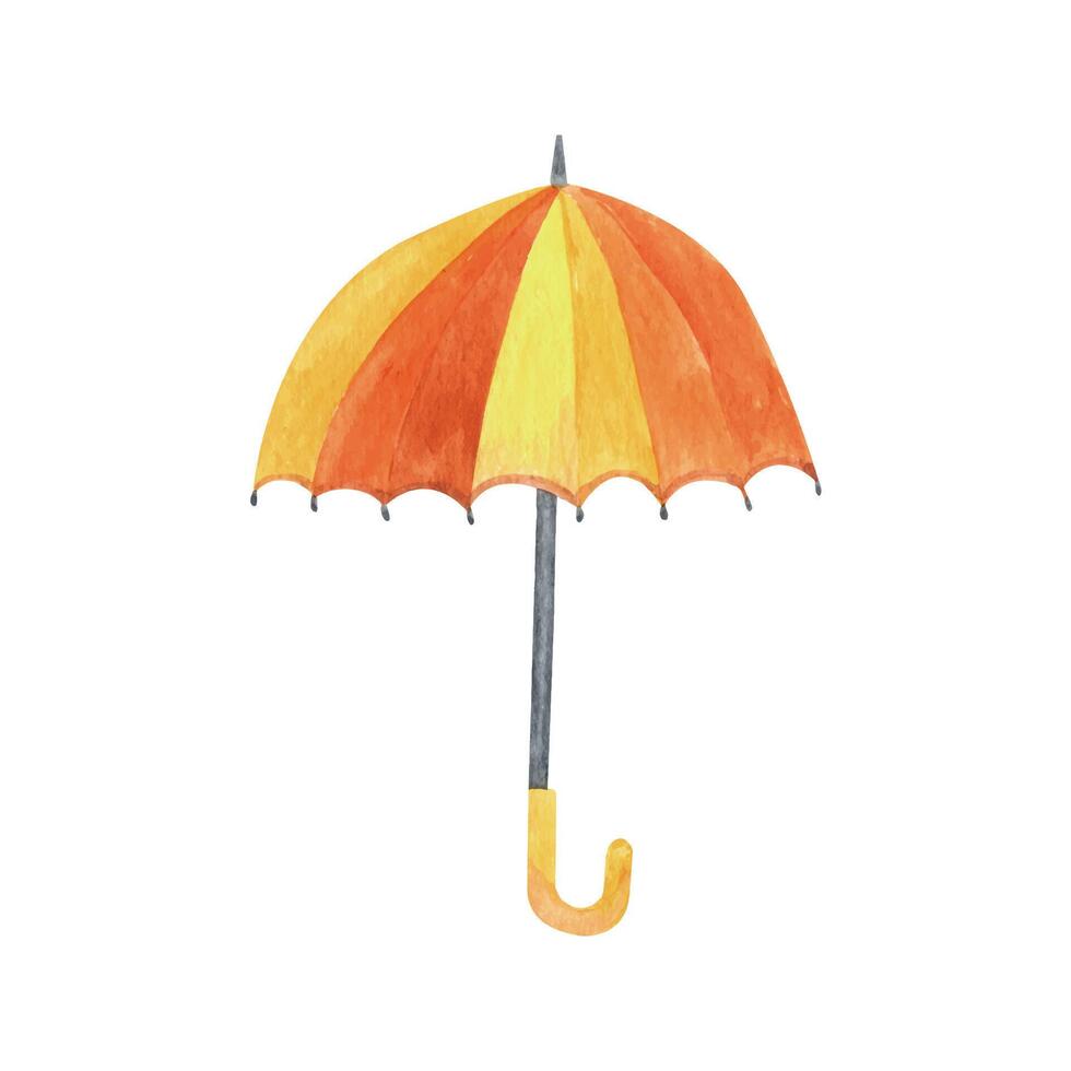 Cute autumn watercolor umbrella. Seasonal fall clipart vector