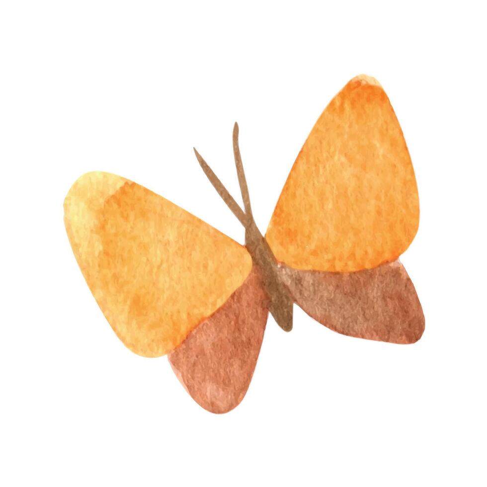 linda otoño acuarela naranja mariposa. estacional otoño clipart vector