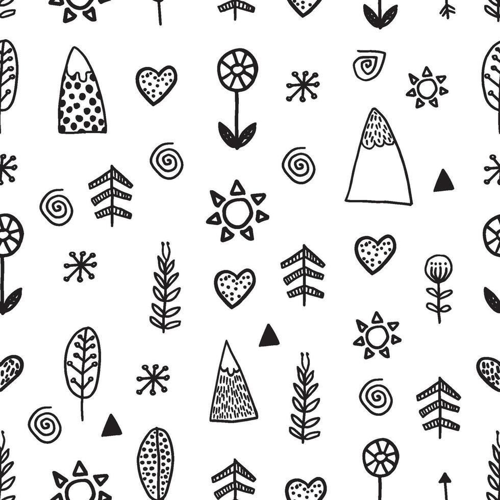 Absctract nordic trandy pattern for decoration interior, print posters, greating card, bussines banner, wrapping in modern scandinavian style in vector. Doodle style vector