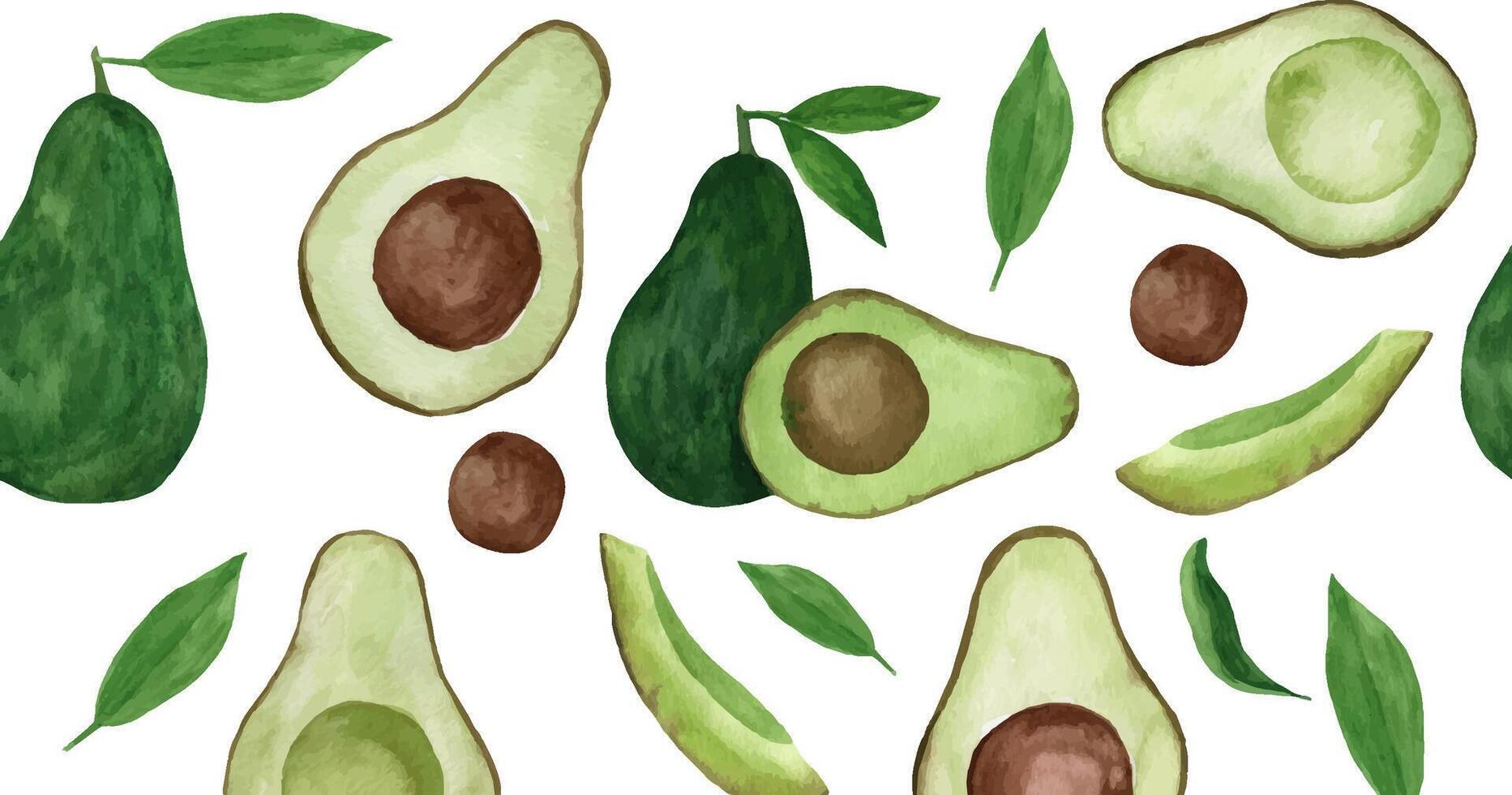 creativo diseño hecho de acuarela aguacate vector