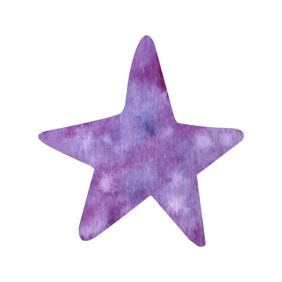 Cute starfish, summer clipart. Hand drawn watercolor illustration vector