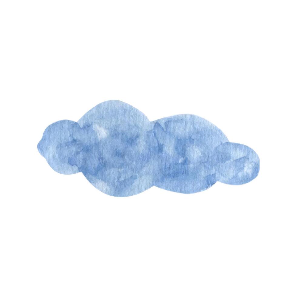 azul nube clipart. mano dibujado acuarela ilustración vector