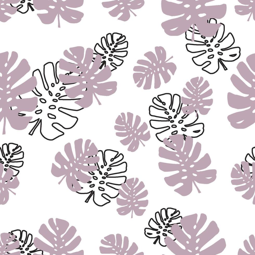 de moda modelo con tropical hojas, monstera siluetas vector botánico ilustraciones, floral elementos. mano dibujado planta para decoración.