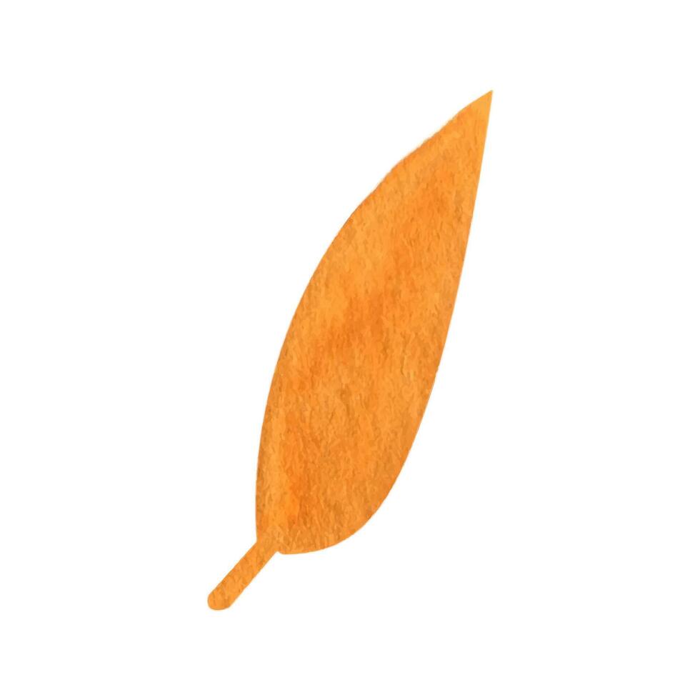 Cute autumn watercolor leaf. Seasonal fall clipart vector